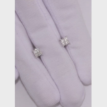 White Gold Studs with screws earrings with diamonds (0.52ct)